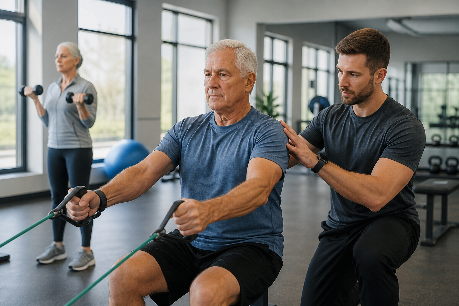Editorial image: older adult doing supervised light resistance training for prehabilitation coverage