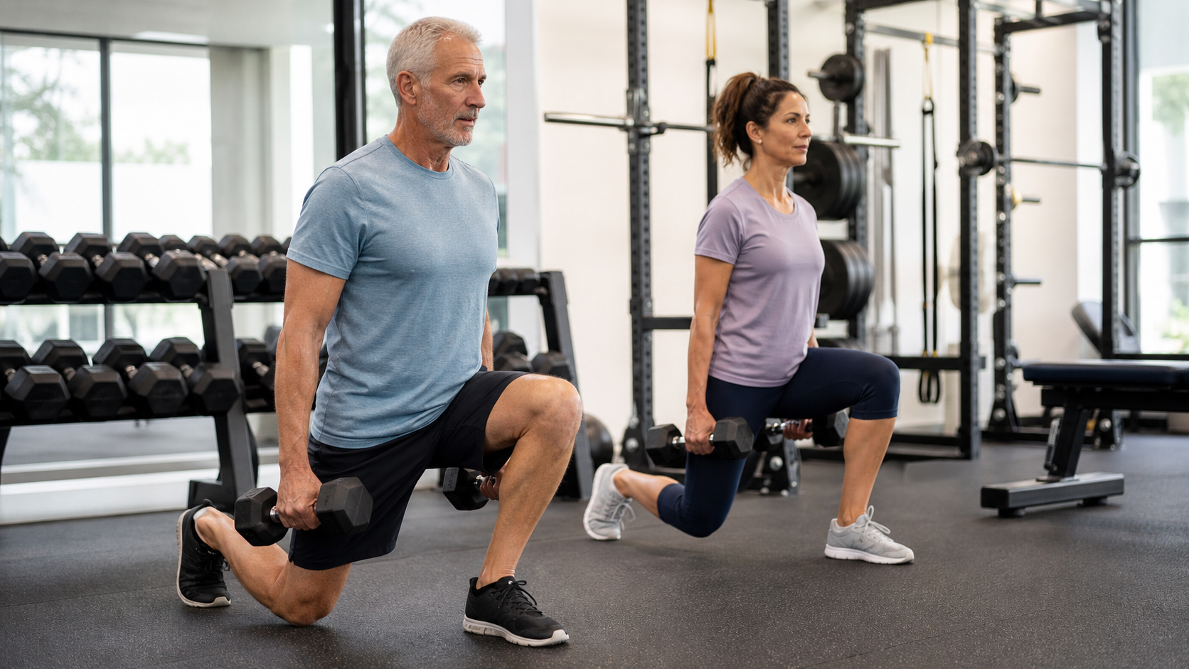 Editorial image: two lifters in a gym for resistance training and longevity coverage