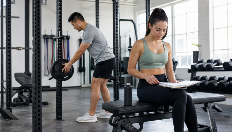 Lifters preparing a practical resistance training session in a gym